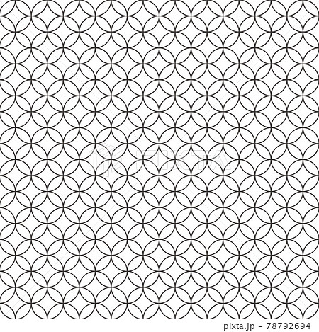 シンプルな和柄のパターン 背景 七宝 ラインのイラスト素材