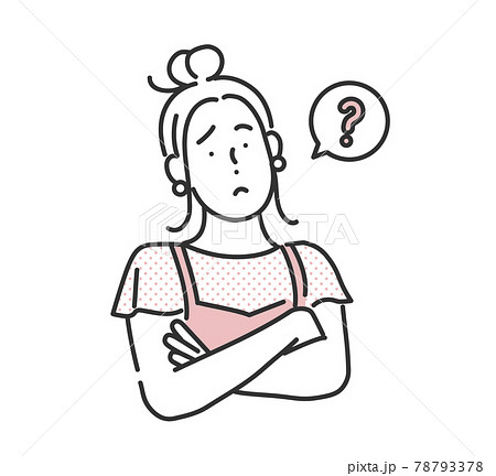 考え事をしている女性のイラスト素材 78793378