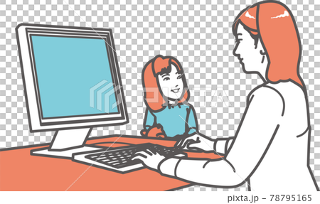 家庭作業母親和女兒 78795165