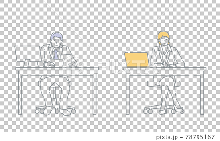商務人士的簡單線條畫插圖集 78795167