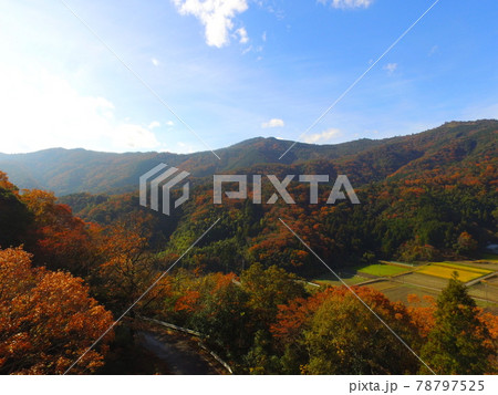 山間の集落〜ドローンで空撮（徳島県板野町） 78797525