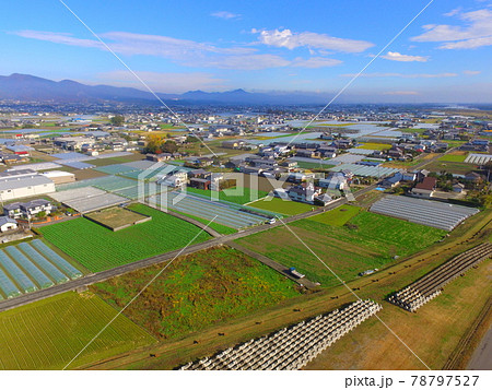 徳島平野〜ドローンで空撮（吉野川 左岸／徳島県上板町綾部） 78797527