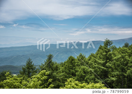 《長野県》茅野市風景 メルヘン街道からの山並み 《長野県》茅野市風景 メルヘン街道からの山並み 78799059