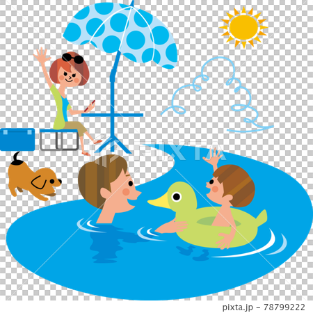 家族で水遊び 78799222