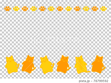 虎・猫と肉球 イラスト 背景 虎・猫と肉球 イラスト 背景 78799592