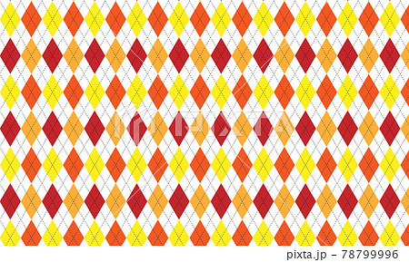 アーガイル柄02　黄色　オレンジ　赤　薄オレンジ 78799996
