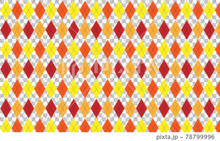 アーガイル柄02　黄色　オレンジ　赤　薄オレンジ 78799996