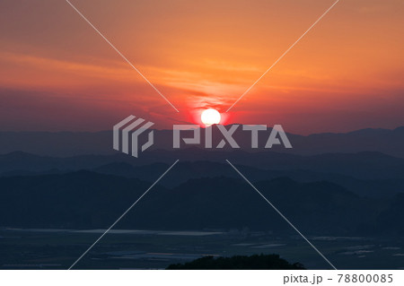 《岡山県》御嶽山から眺める夕景【6月】 78800085