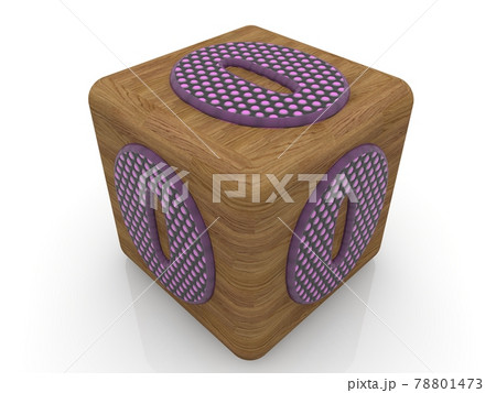 Wooden toy cube with numbers 0 on white background Wooden toy cube with numbers 0 on white background 78801473