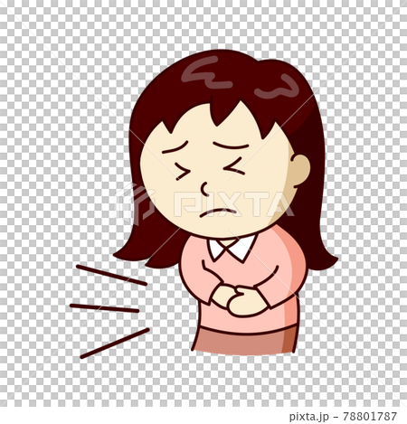 A woman who has a stomachache and is likely to suffer A woman who has a stomachache and is likely to suffer 78801787