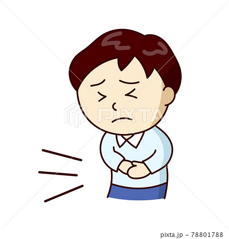 お腹が痛くて苦しそうな男性 お腹が痛くて苦しそうな男性 78801788