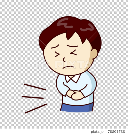 お腹が痛くて苦しそうな男性 お腹が痛くて苦しそうな男性 78801788