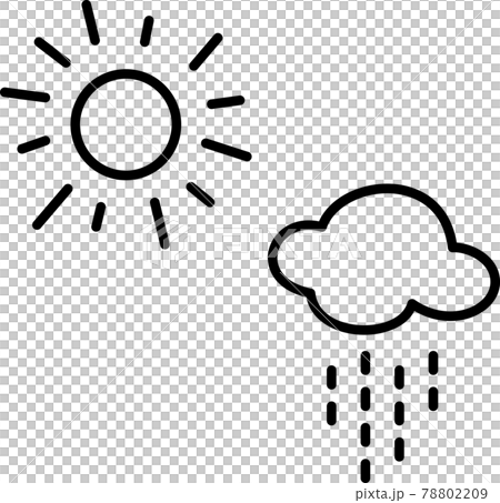 Sun and rain cloud icons 78802209