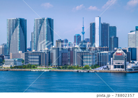 日本の東京都市景観 晴海フラッグなどを望む=2021年6月18日 日本の東京都市景観 晴海フラッグなどを望む=2021年6月18日 78802357