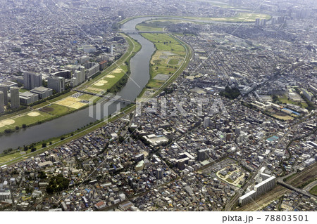 武蔵小杉上空から川崎駅方向を空撮 78803501