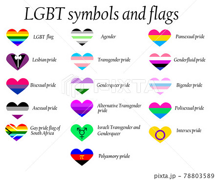 LGBT sexual identity pride flags collection. Rainbow lesbian gay bisexual  transgender non binary Stock Vector