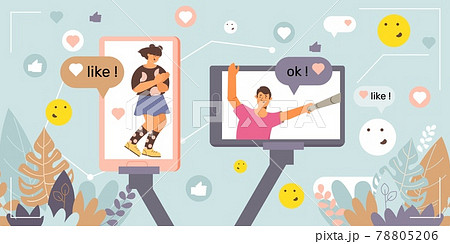 Selfie Social Blog Flat 78805206