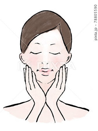 洗顔をする女性 洗顔をする女性 78805590