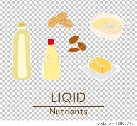 脂質を多く含む食品のイラストのイラスト素材