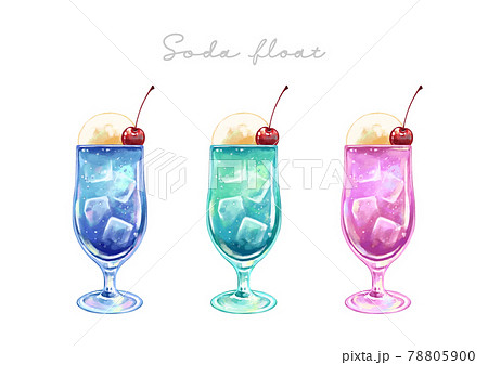 Cream Soda Float Hand Painted Stock Illustration