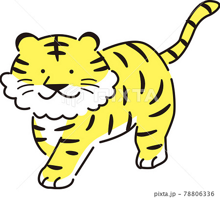 Walking tiger (2022 New Year's card material,... - Stock Illustration  [78806336] - PIXTA