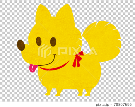 カートゥーンタッチのポメラニアン犬のイラストのイラスト素材