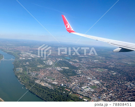 飛行機から見たドナウ川(ブダペスト/ハンガリー) 飛行機から見たドナウ川(ブダペスト/ハンガリー) 78808451