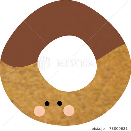 チョコがけドーナツ　顔あり 78809621