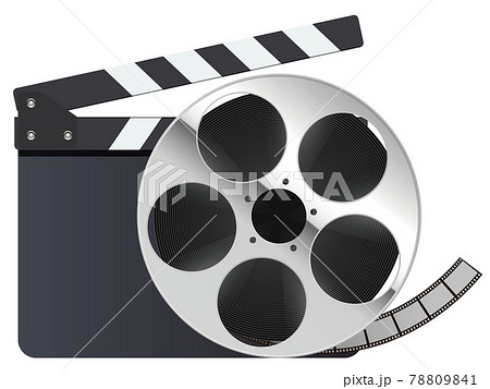 カチンコとフィルムロール 78809841
