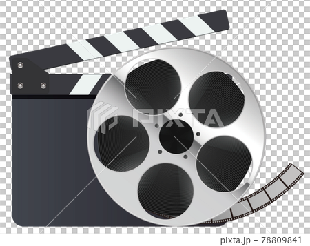 カチンコとフィルムロール 78809841