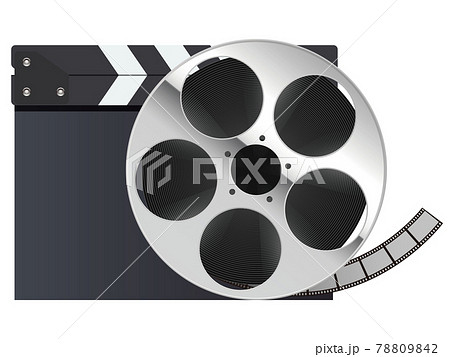 カチンコとフィルムロール カチンコとフィルムロール 78809842
