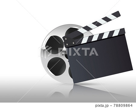 カチンコとフィルムロール カチンコとフィルムロール 78809864