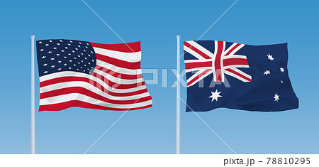 アメリカとオーストラリアの旗 78810295