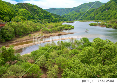 大塩沢橋からの風景　五十里湖周辺の景色　日光市　　　　　 78810508