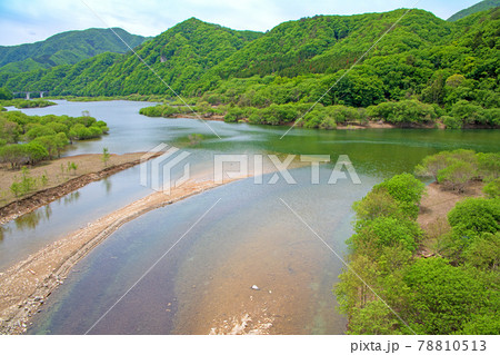 大塩沢橋からの風景　五十里湖周辺の景色　日光市　　　　　 78810513
