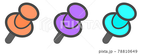 文具用品の押しピンの種類別イラスト 78810649