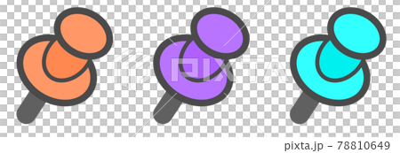 文具用品の押しピンの種類別イラスト 78810649