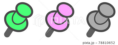 文具用品の押しピンの種類別イラスト 78810652