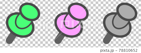 文具用品の押しピンの種類別イラスト 78810652