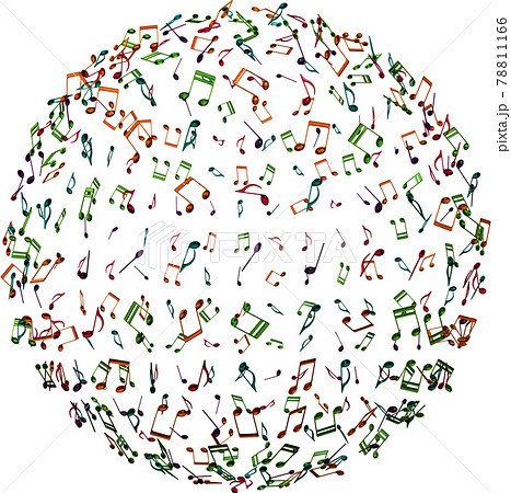 音符の地球　ガラス　細かい　CGイラスト　切抜 78811166