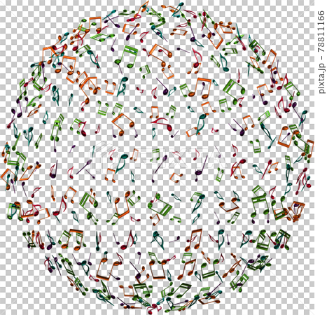 音符の地球　ガラス　細かい　CGイラスト　切抜 78811166