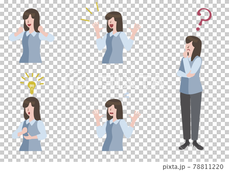 Female reaction set - Stock Illustration [78811220] - PIXTA