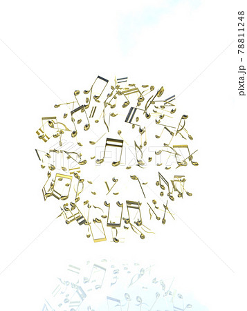 音符の地球　金　大きい　CGイラスト縦 78811248
