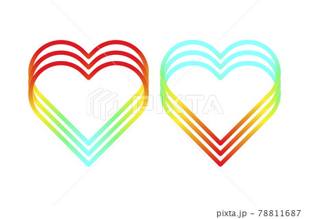 Set of Hearts in LGBT colors, gradient, sign, logo, background, backdrop, design element, isolated, white background Set of Hearts in LGBT colors, gradient, sign, logo, background, backdrop, design element, isolated, white background 78811687