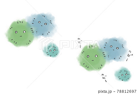 絵本の様な可愛い手書きの カビ アイコンのイラスト素材