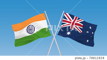 インドとオーストラリアの旗