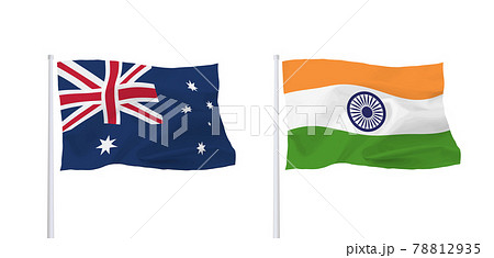 インドとオーストラリアの旗