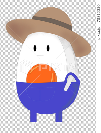 Egg in a straw hat 78813330