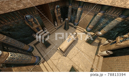 Pharaoh's tomb in the pyramid 3d illustration 78813394