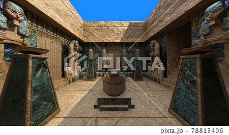Pharaoh's tomb in the pyramid 3d illustration 78813406